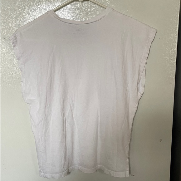 Frame Denim X Small Cotton Le‎ Mid Muscle Crew White Tee - Picture 6 of 6